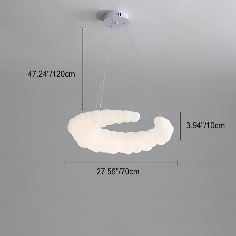 Plafonnier encastré à LED en forme de croissant blanc lait minimaliste nordique 