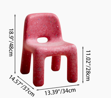 Contemporary Creative Square Plastic Children Chair Backrest For Living Room