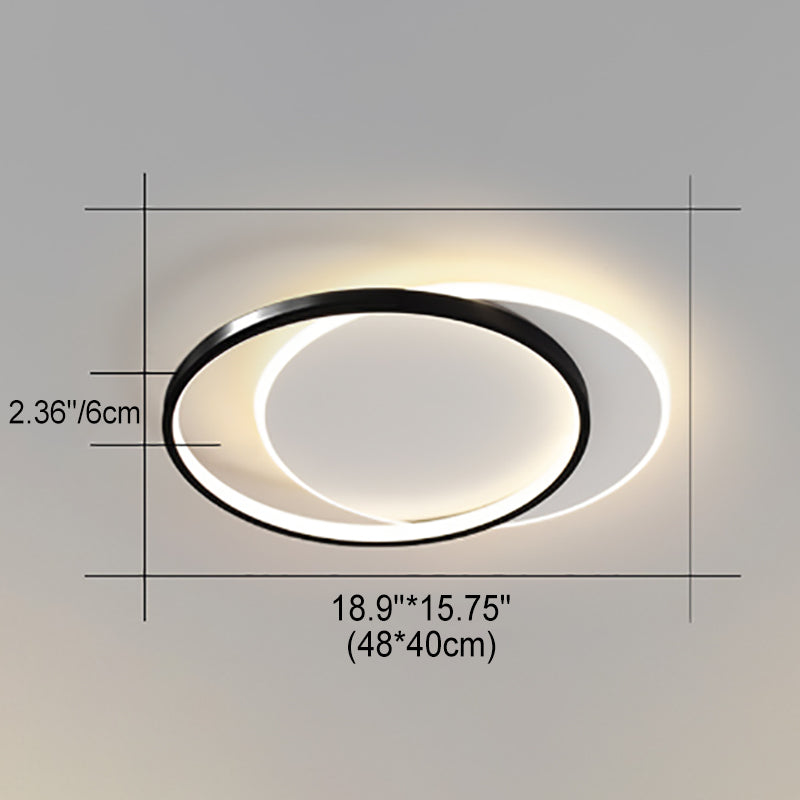 Modern Minimalist Square Round Iron Acrylic LED Flush Mount Ceiling Light For Living Room