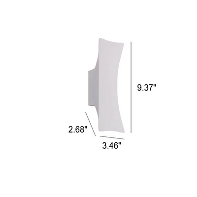 Moderne, einfache, rechteckige, gebogene, wasserdichte LED-Wandleuchte für den Außenbereich 
