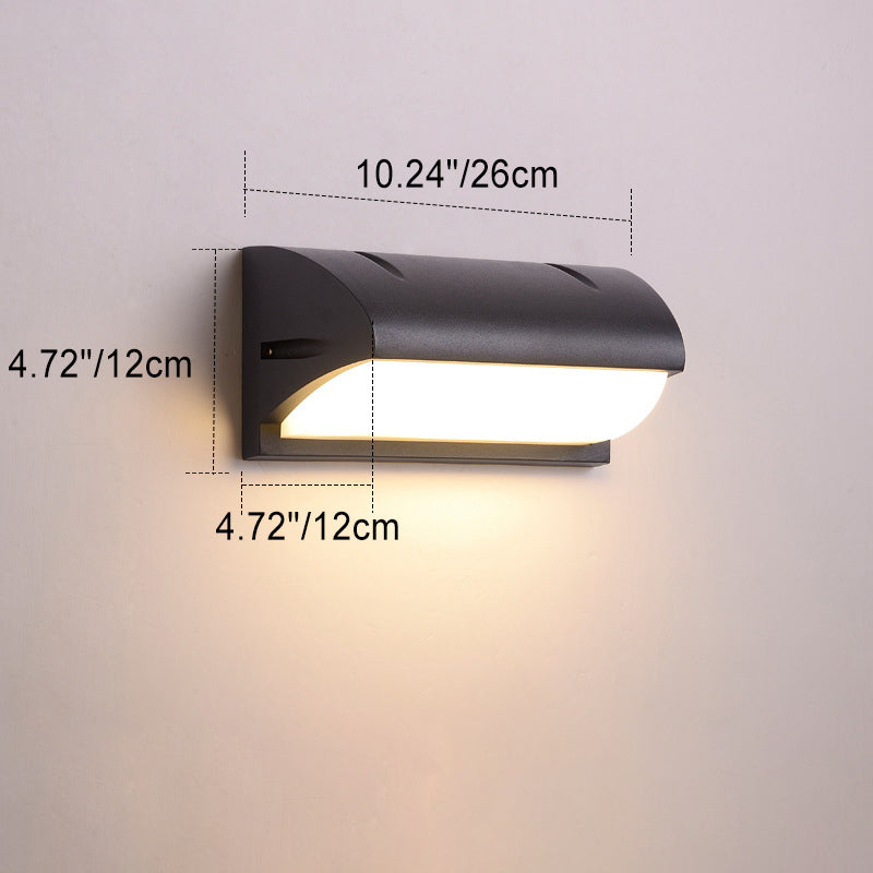 Modern Simple Geometry Outdoor Waterproof Sensor LED Wall Sconce Lamp