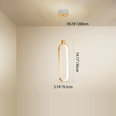 Minimalist Long Ring Aluminum 1-Light LED Pendant Light