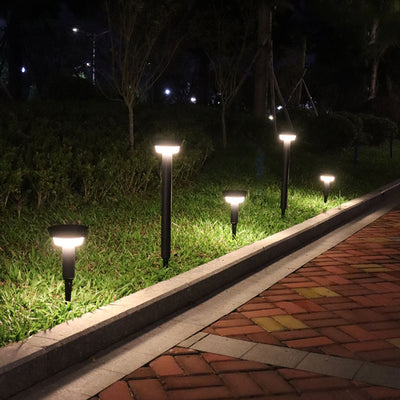 Modern Simplicity Waterproof Solar Round Aluminum Acrylic Outdoor Lights For Garden