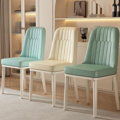 Contemporary Luxury Square PU Leather Upholstered Dining Chair Backrest For Dining Room