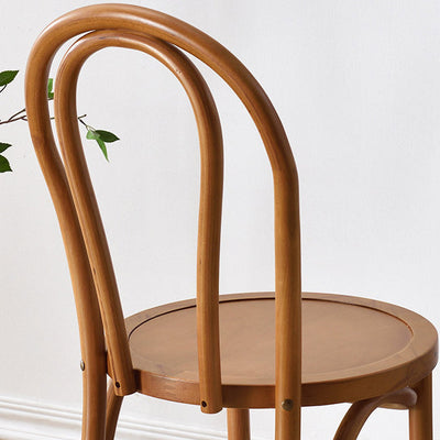 Contemporary Retro Rattan Beech Wood Metal Round Arched Dining Chair Backrest For Dining Room