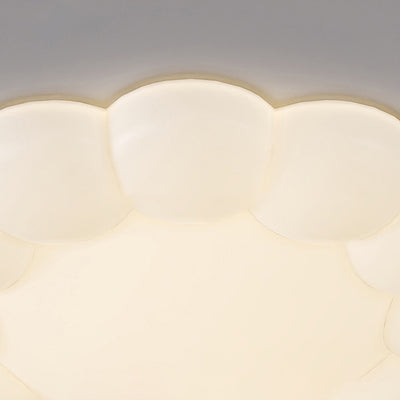 Contemporary Nordic Cream PE Flower LED Flush Mount Ceiling Light For Bedroom