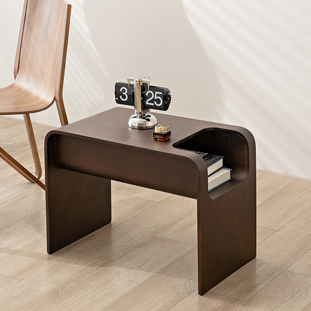 Modern Minimalist Solid Wood C-Shaped Side Table Storage Cabinet For Living Room