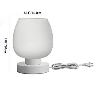 Modern Minimalist Flat Round Glass Iron 1-Light Table Lamp For Living Room