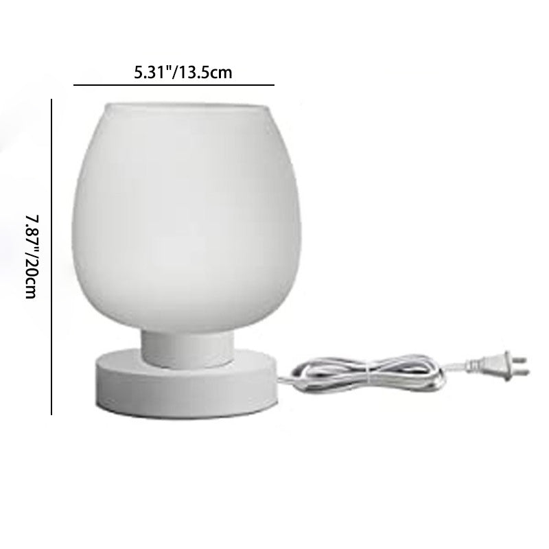 Modern Minimalist Flat Round Glass Iron 1-Light Table Lamp For Living Room