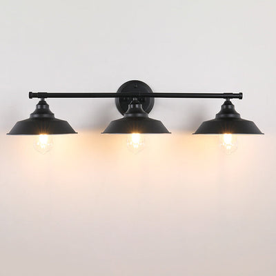 Contemporary Industrial Round Iron 2/3 Light Wall Sconce Lamp For Bathroom