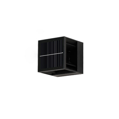 Modern Minimalist Solar Square Striped Aluminum LED Wall Sconce Lamp For Garden