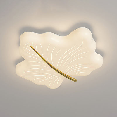 Modern Minimalist Maple Leaf Iron Acrylic LED Flush Mount Ceiling Light For Bedroom