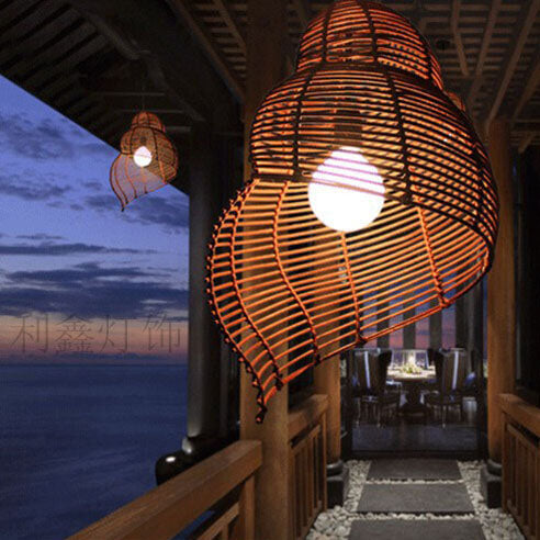 Modern Creative Personality Rattan Conch 1-Light Pendant Light