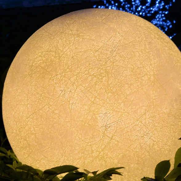 Contemporary Creative Moon Resin 1-Light Outdoor Landscape Light For Garden