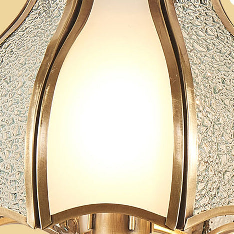 Contemporary Luxury Full Copper Glass Umbrella Shape 1/2-Light Wall Sconce Lamp For Bedroom