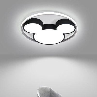 Contemporary Simplicity Mouse Acrylic Ring Hardware LED Flush Mount Ceiling Light For Bedroom