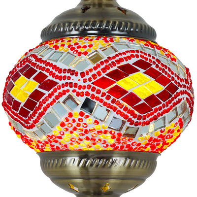 Contemporary Retro Iron Glass Mosaic Globe 1-Light Wall Sconce Lamp For Hallway