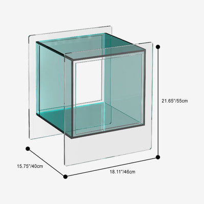 Modern Minimalist Square Acrylic Nightstand For Bedroom