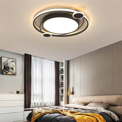 Modern Simplicity Round Iron Acrylic LED Flush Mount Ceiling Light For Bedroom