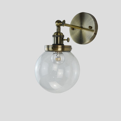 Modern Minimalist Iron Glass Orb 1-Light Wall Sconce Lamp For Bedroom