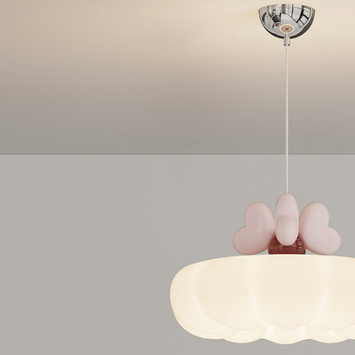 Contemporary Creative Clouds Love Iron Resin Glass LED Pendant Light For Bedroom