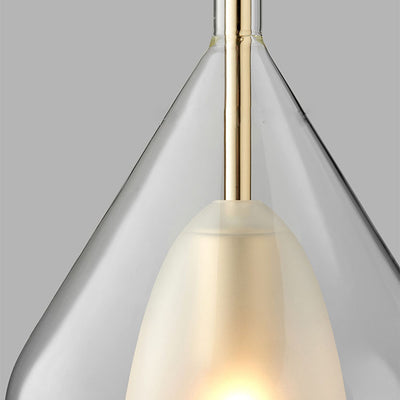 Contemporary Scandinavian Diamond Copper Glass 1-Light Pendant Light For Bedroom