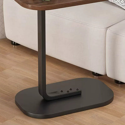 Modern Minimalist Rectangular PVC Artificial Panel End Table For Living Room