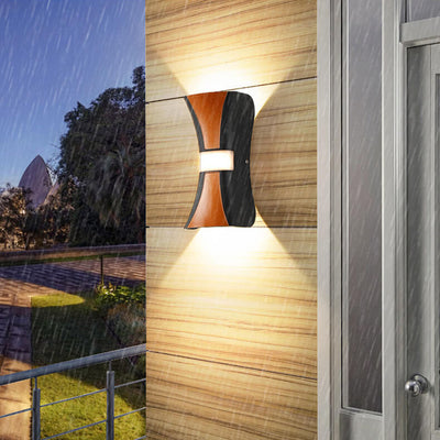 Outdoor Modern Rolled Edges Column LED Waterproof Wall Sconce Lamp