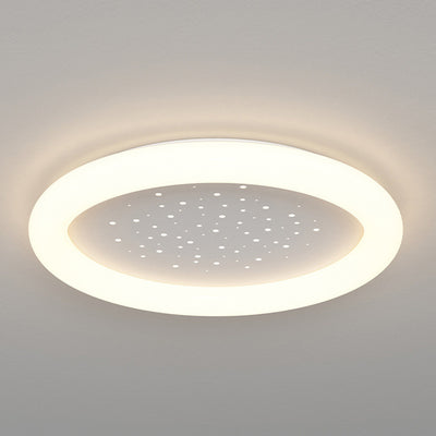 Modern Simplicity Iron Acrylic Round Starry Sky LED Flush Mount Ceiling Light For Bedroom