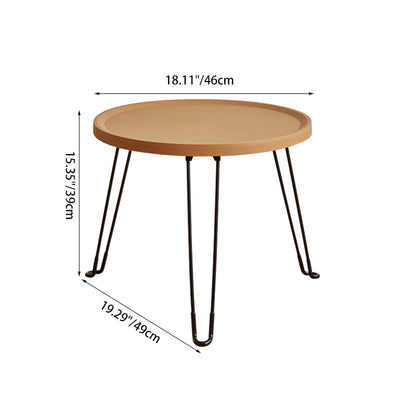 Modern Minimalist Round PP Carbon Steel Metal Coffee Table Foldable For Living Room