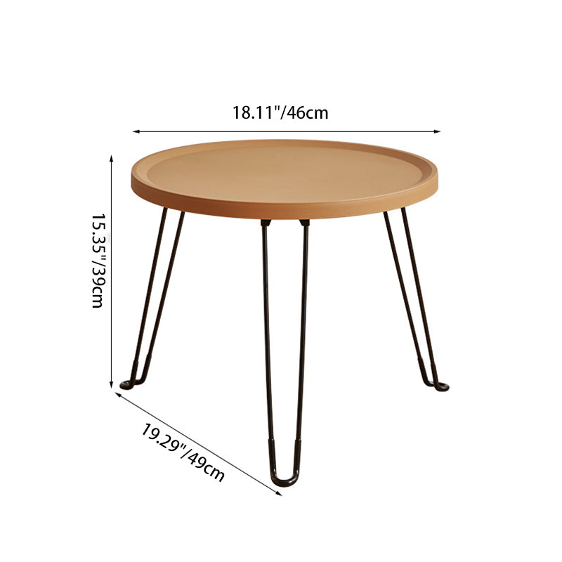 Modern Minimalist Round PP Carbon Steel Metal Coffee Table Foldable For Living Room