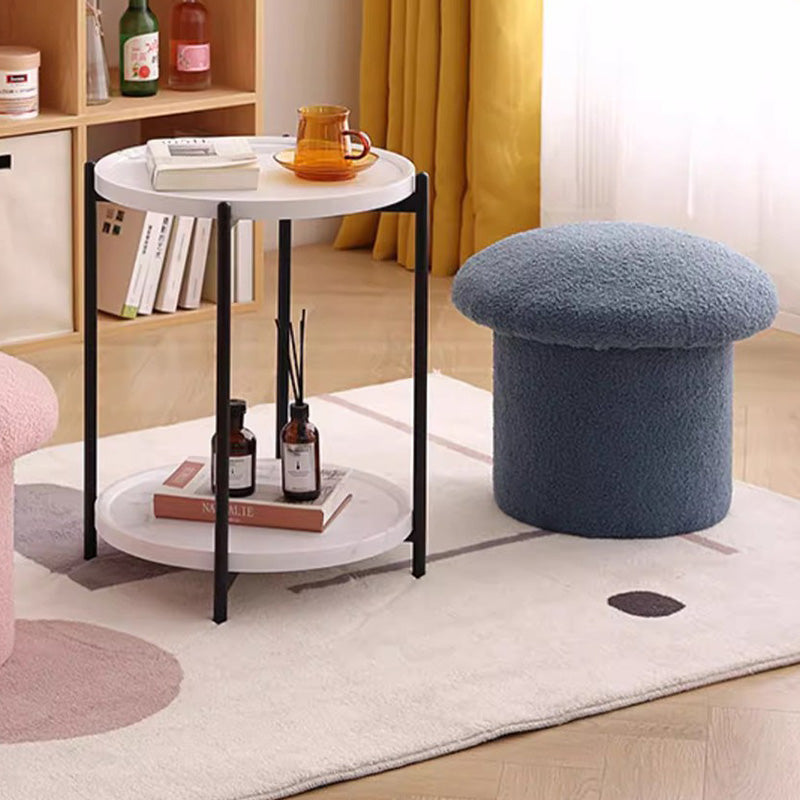 Contemporary Simplicity Mushroom Shape Velvet Pouf Footstool For Living Room