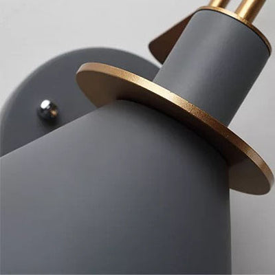 Contemporary Scandinavian Macaron Horn Iron 1-Light Wall Sconce Lamp For Hallway