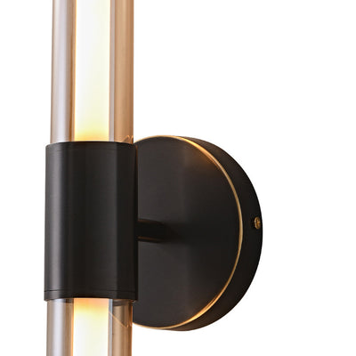 Modern Minimalist Cylindrical Copper Glass LED Wall Sconce Lamp For Living Room