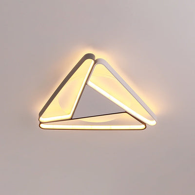 Contemporary Simplicity Aluminum Geometric Triangle Silicone LED Flush Mount Ceiling Light For Living Room