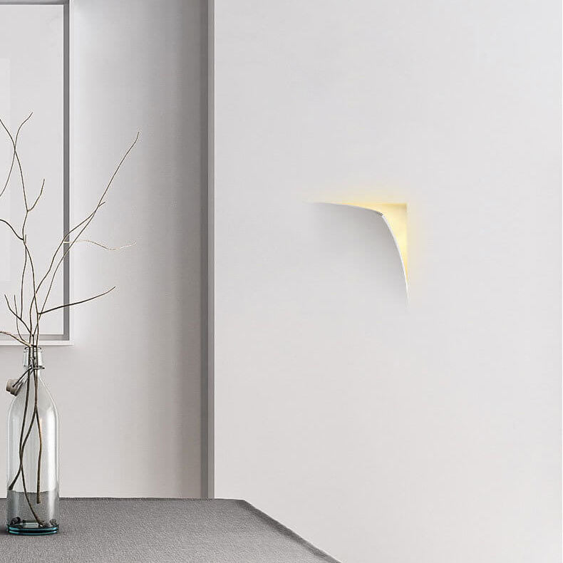 Modern Simplicity Square Flip Flop Recessed Plaster 1-Light Wall Sconce Lamp For Living Room