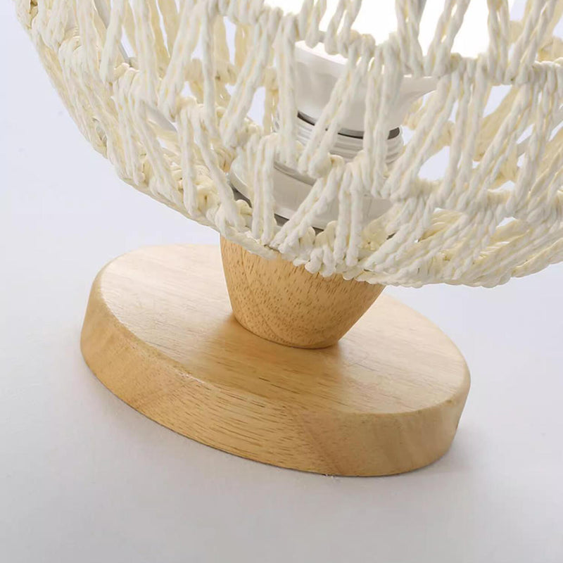 Traditional Japanese Rattan Art Round 1-Light Semi-Flush Mount Ceiling Light For Entryway