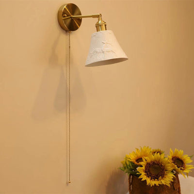 Contemporary Nordic Simplicity Brass Round 1-Light Vanity Light Wall Sconce Lamp For Bedroom