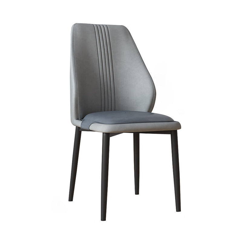 Contemporary Scandinavian Square Fabric Steel Dining Chair Backrest Armless For Dining Room