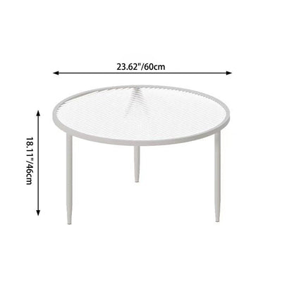 Modern Minimalist Round Glass Metal Coffee Table For Living Room