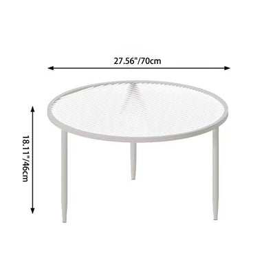 Modern Minimalist Round Glass Metal Coffee Table For Living Room