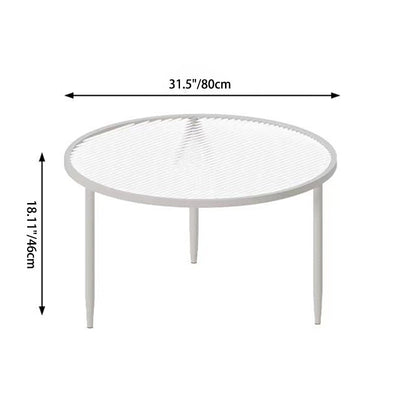 Modern Minimalist Round Glass Metal Coffee Table For Living Room