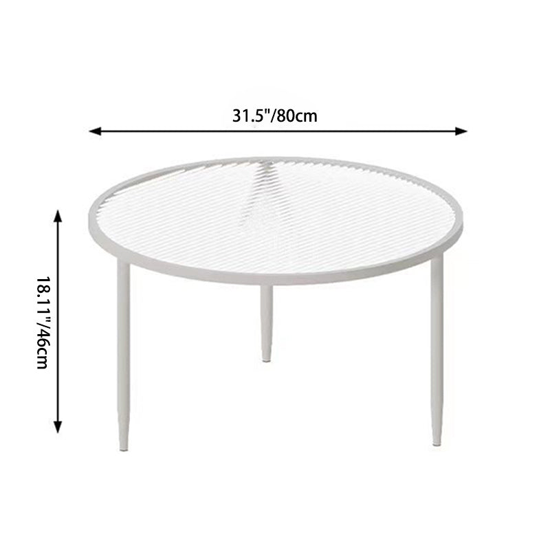 Modern Minimalist Round Glass Metal Coffee Table For Living Room