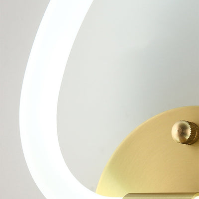 Contemporary Creative Brass Acrylic Round Oval Figure Six Eight Letter LED Wall Sconce Lamp For Hallway