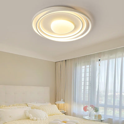 Modern Minimalist Round Iron Acrylic LED Flush Mount Ceiling Light For Living Room