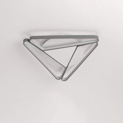 Contemporary Simplicity Aluminum Geometric Triangle Silicone LED Flush Mount Ceiling Light For Living Room