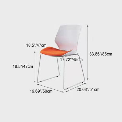 Contemporary Scandinavian Curved Plastic Carbon Steel Legs Desk Chair Backrest For Home Office