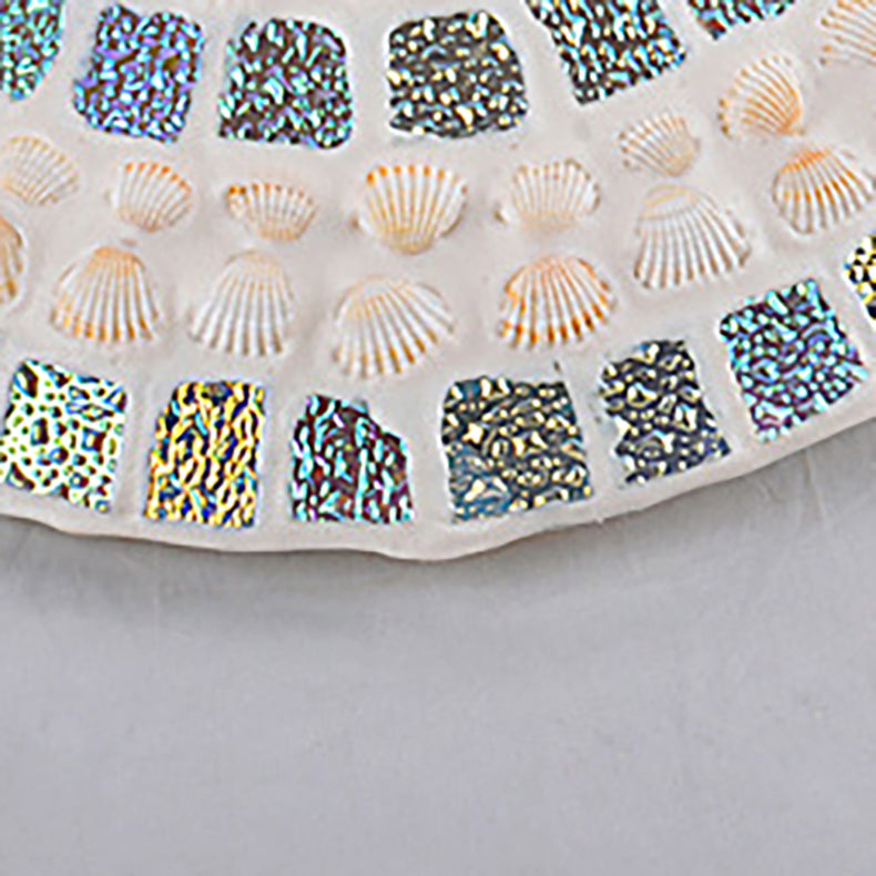 Contemporary Creative Round Irregular Shell Stained Glass 2/3/4 Light Flush Mount Ceiling Light For Living Room