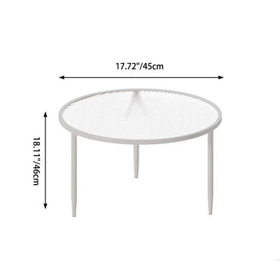 Modern Minimalist Round Glass Metal Coffee Table For Living Room