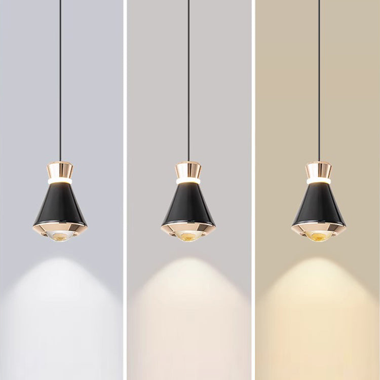 Contemporary Nordic Tapered Aluminum Acrylic LED Pendant Light For Living Room